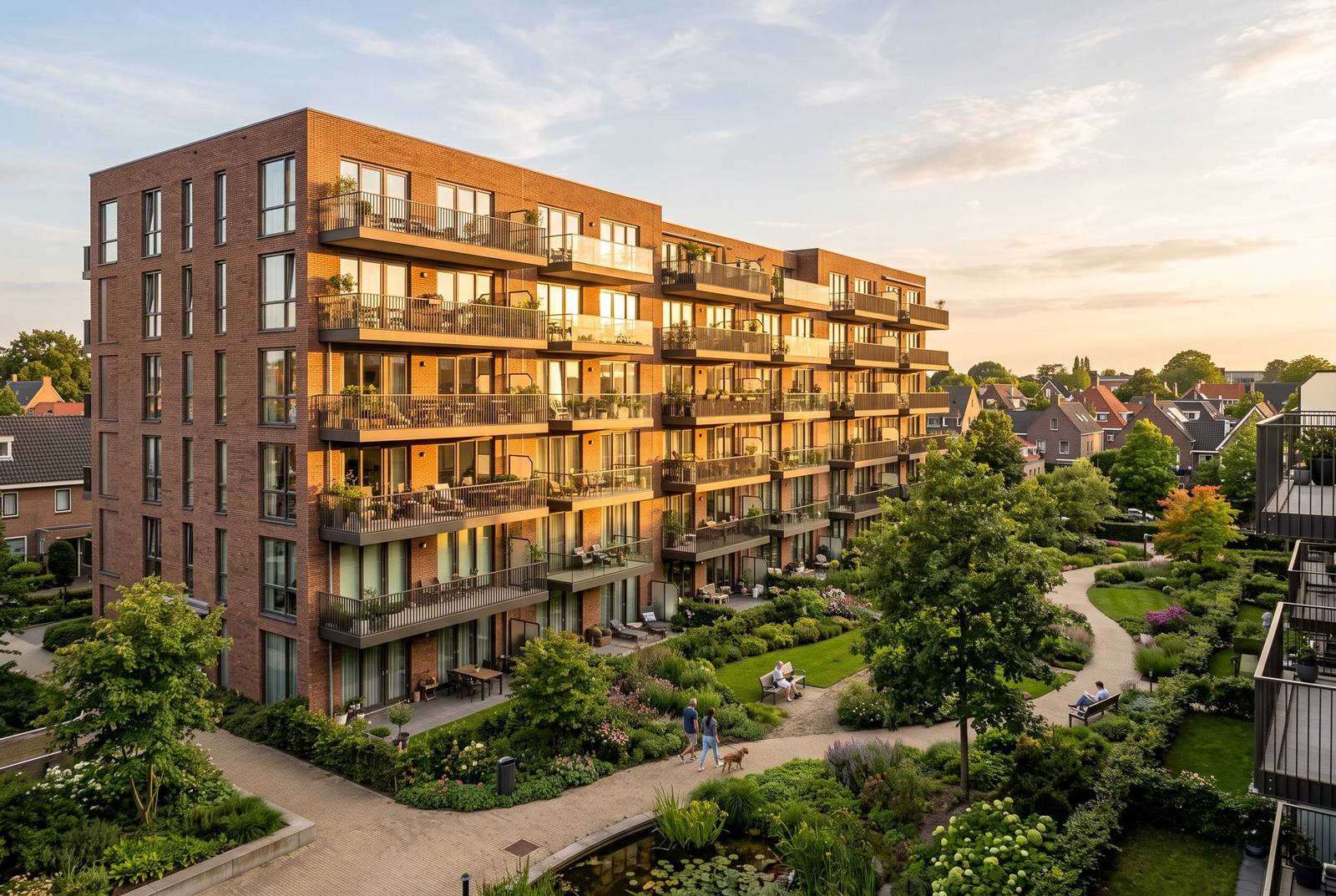 Appartementengebouw met balkons