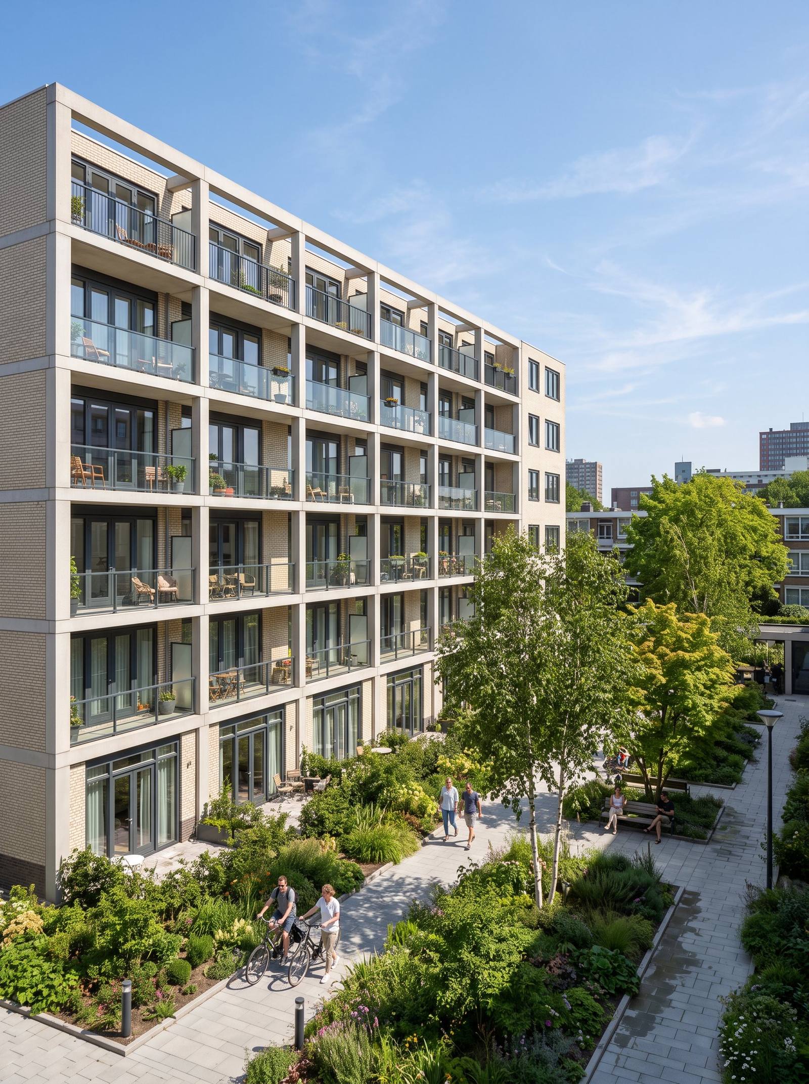 Gerenoveerd appartementencomplex met balkons in Rotterdam